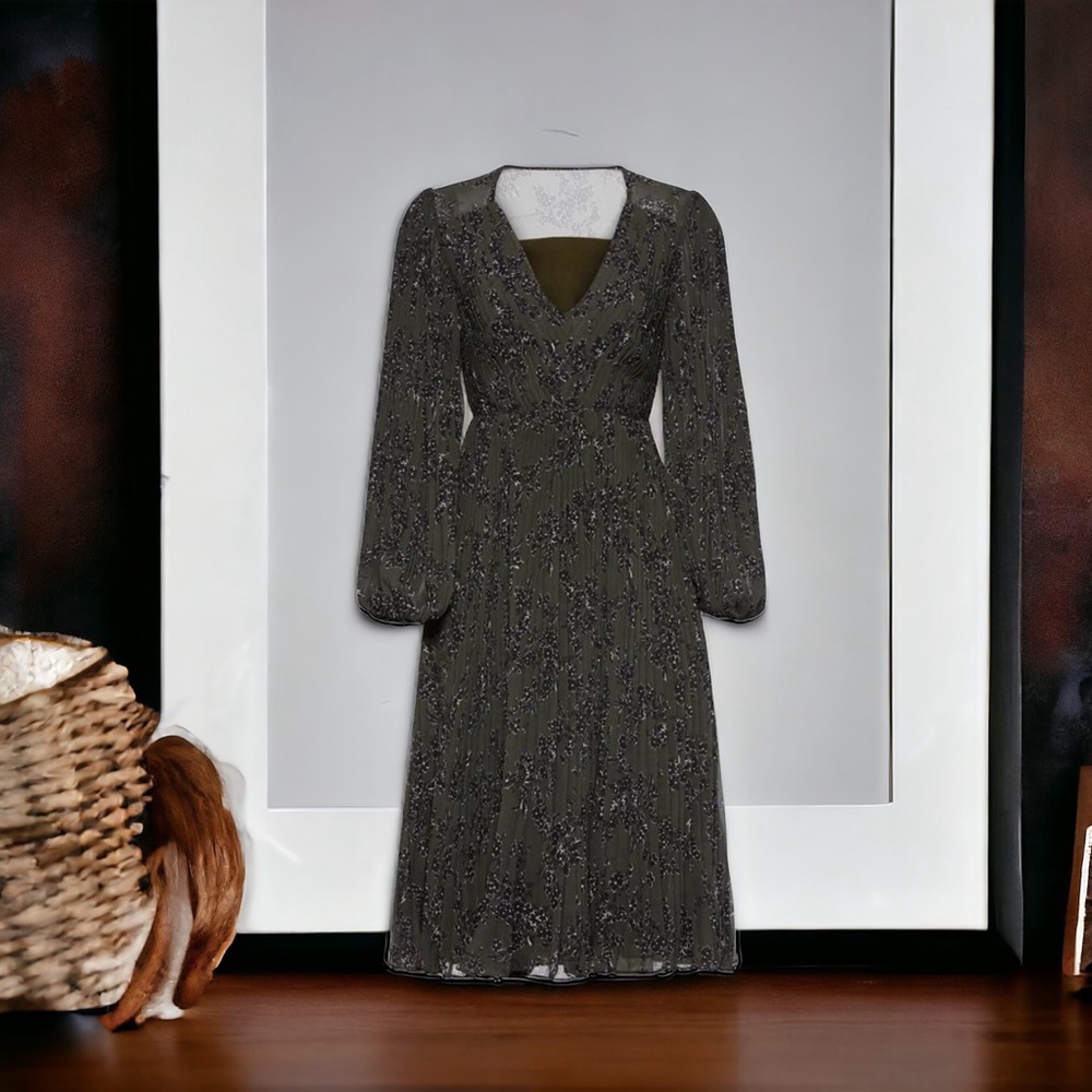 Fame and Partners The Landry Midi Dress in Khaki 8 - Picture 2 of 14
